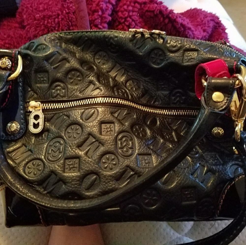 Marino Orlandi black satchel leather purse